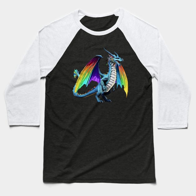 Rainbow Dragon Majesty Baseball T-Shirt by Simply Beautiful 23